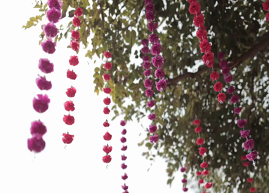 A Slow Motion Shot of an Indian Wedding Venue Decoration in India