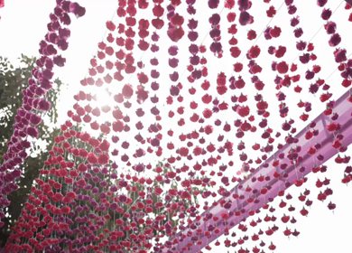 A Slow Motion Shot of an Indian Wedding Venue Decoration in India