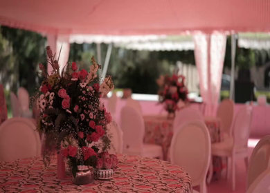 A Slow Motion Shot of an Indian Wedding Venue Decoration in India