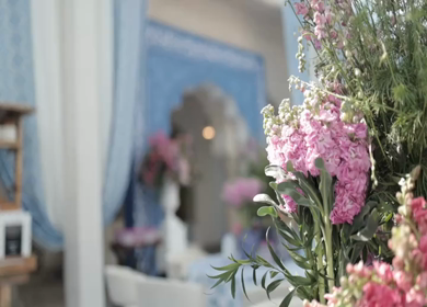 A Slow Motion Shot of an Indian Wedding Venue Decoration in India