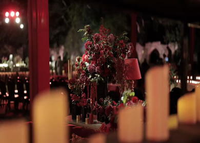 A Slow Motion Shot of an Indian Wedding Venue Decoration in India