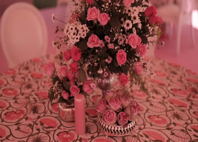 A Slow Motion Shot of an Indian Wedding Venue Decoration in India