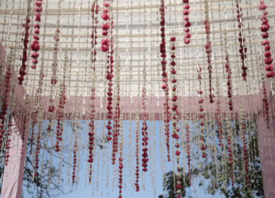 A Slow Motion Shot of an Indian Wedding Venue Decoration in India