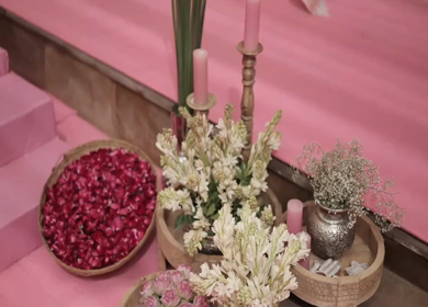 A Slow Motion Shot of an Indian Wedding Venue Decoration in India