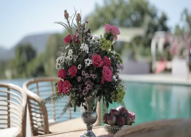 A Slow Motion Shot of an Indian Wedding Venue Decoration in India