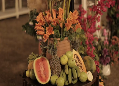 A Slow Motion Shot of an Indian Wedding Venue Decoration in India