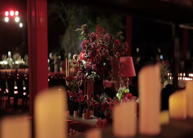 A Slow Motion Shot of an Indian Wedding Venue Decoration in India