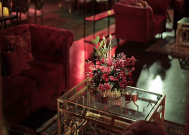 A Slow Motion Shot of an Indian Wedding Venue Decoration in India