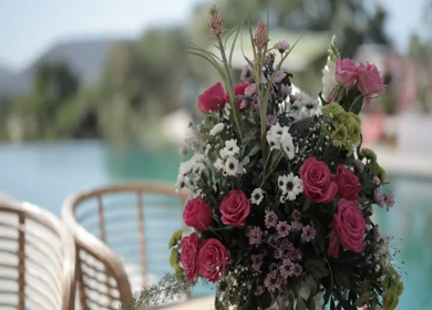 A Slow Motion Shot of an Indian Wedding Venue Decoration in India