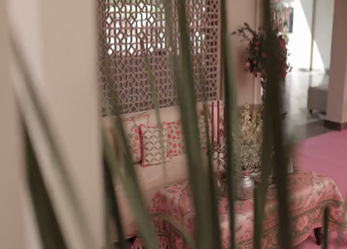A Slow Motion Shot of an Indian Wedding Venue Decoration in India