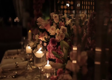 A Slow Motion Shot of an Indian Wedding Venue Decoration in India