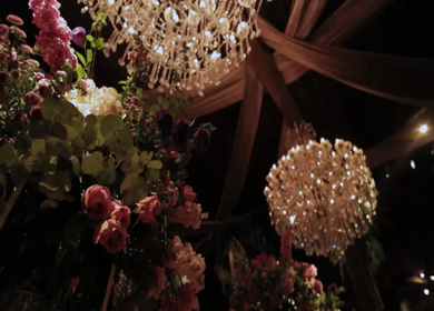A Slow Motion Shot of an Indian Wedding Venue Decoration in India