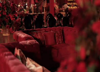 A Slow Motion Shot of an Indian Wedding Venue Decoration in India