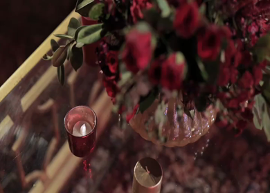 A Slow Motion Shot of an Indian Wedding Venue Decoration in India