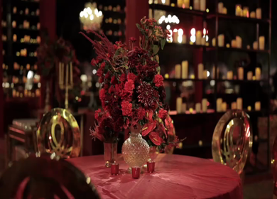 A Slow Motion Shot of an Indian Wedding Venue Decoration in India
