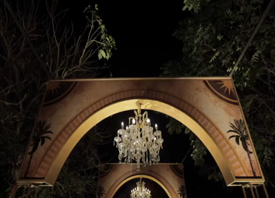 A Slow Motion Shot of an Indian Wedding Venue Decoration in India
