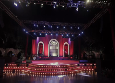 A Slow Motion Shot of an Indian Wedding Venue Decoration in India