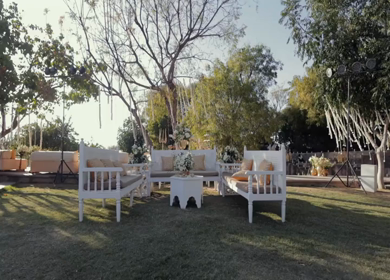 A Slow Motion Shot of an Indian Wedding Venue Decoration in India