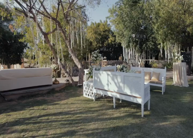 A Slow Motion Shot of an Indian Wedding Venue Decoration in India