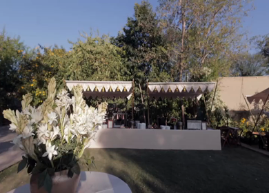 A Slow Motion Shot of an Indian Wedding Venue Decoration in India