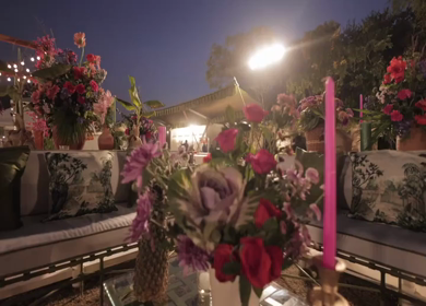 A Slow Motion Shot of an Indian Wedding Venue Decoration in India