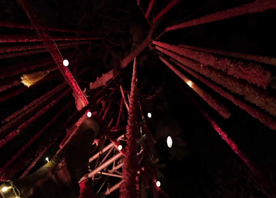 A Slow Motion Shot of an Indian Wedding Venue Decoration in India