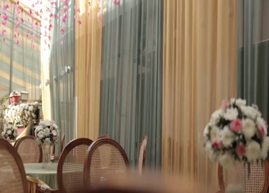 A Slow Motion Shot of an Indian Wedding Venue Decoration in India