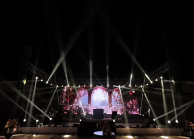 A Slow Motion Shot of an Indian Wedding Venue Decoration in India