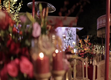 A Slow Motion Shot of an Indian Wedding Venue Decoration in India