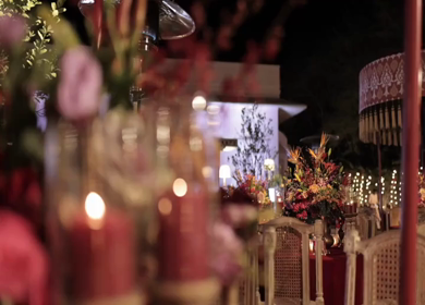 A Slow Motion Shot of an Indian Wedding Venue Decoration in India