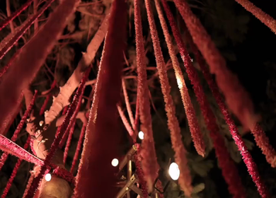 A Slow Motion Shot of an Indian Wedding Venue Decoration in India