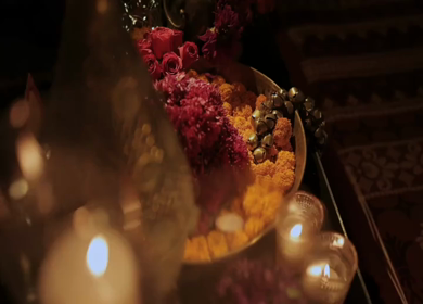 A Slow Motion Shot of an Indian Wedding Venue Decoration in India