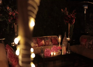 A Slow Motion Shot of an Indian Wedding Venue Decoration in India