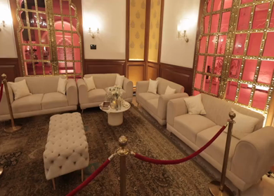 A Slow Motion Shot of an Indian Wedding Venue Decoration in India