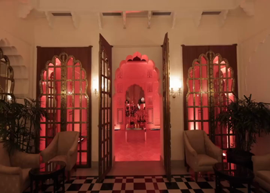 A Slow Motion Shot of an Indian Wedding Venue Decoration in India