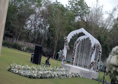A Slow Motion Shot of an Indian Wedding Venue Decoration in India