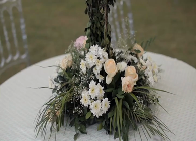 A Slow Motion Shot of an Indian Wedding Venue Decoration in India