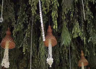 A Slow Motion Shot of an Indian Wedding Venue Decoration in India