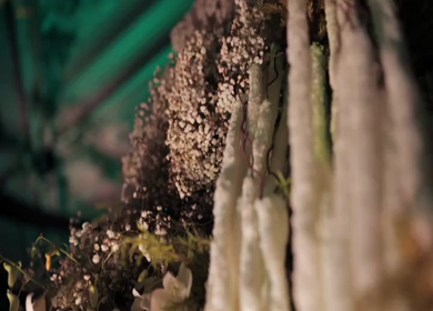 A Slow Motion Shot of an Indian Wedding Venue Decoration in India
