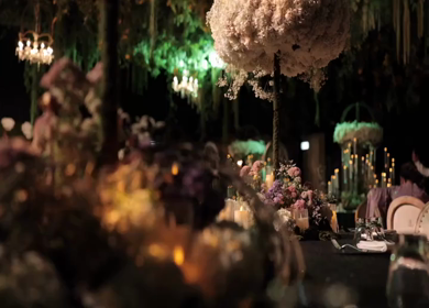 A Slow Motion Shot of an Indian Wedding Venue Decoration in India