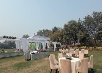 A Slow Motion Shot of an Indian Wedding Venue Decoration in India