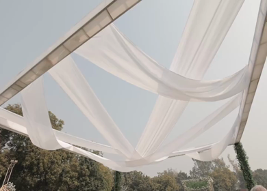 A Slow Motion Shot of an Indian Wedding Venue Decoration in India