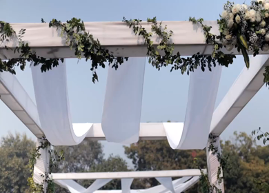 A Slow Motion Shot of an Indian Wedding Venue Decoration in India
