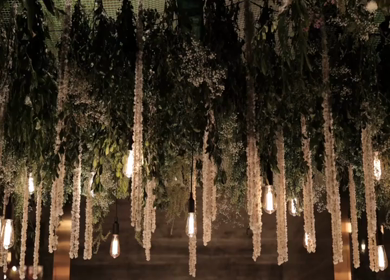 A Slow Motion Shot of an Indian Wedding Venue Decoration in India