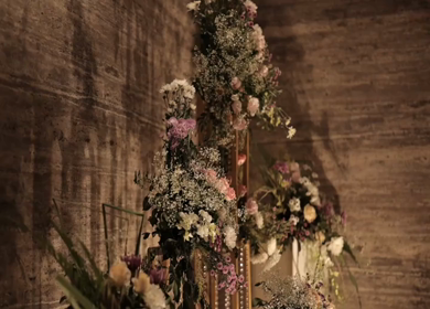 A Slow Motion Shot of an Indian Wedding Venue Decoration in India