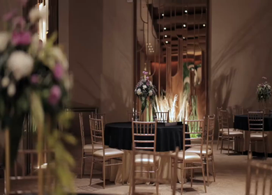 A Slow Motion Shot of an Indian Wedding Venue Decoration in India