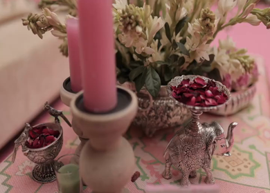 A Slow Motion Shot of an Indian Wedding Venue Decoration in India