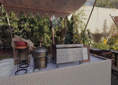 A Slow Motion Shot of an Indian Wedding Venue Decoration in India