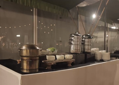 A Slow Motion Shot of an Indian Wedding Venue Decoration in India