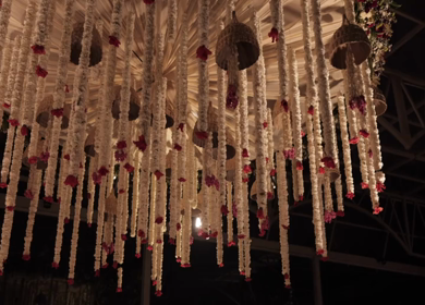 A Slow Motion Shot of an Indian Wedding Decoration in India